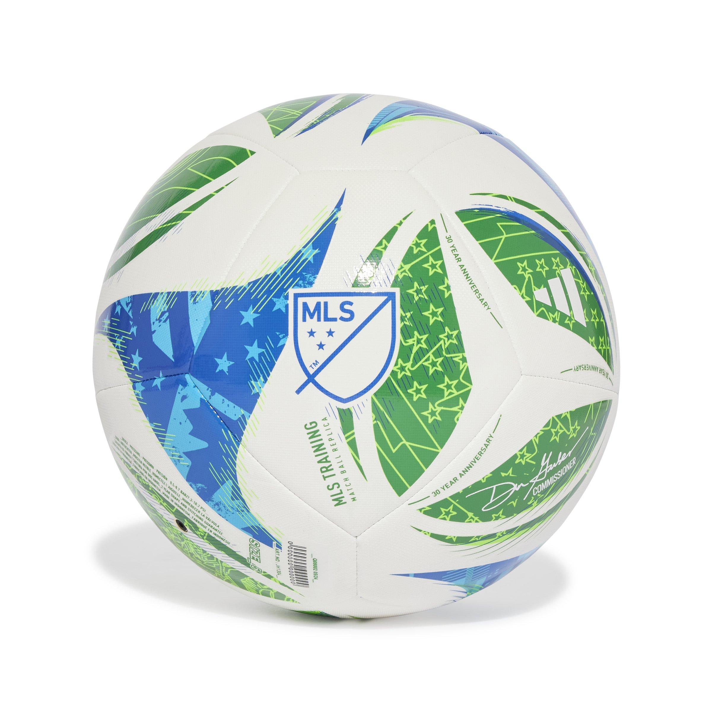 adidas MLS Training Soccer Ball - White/Green/Solar Blue
